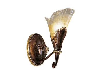 CREAMY 315/A1 - Rust/gold leaf wall light with amber glass by Possoni Illuminazione - view 2